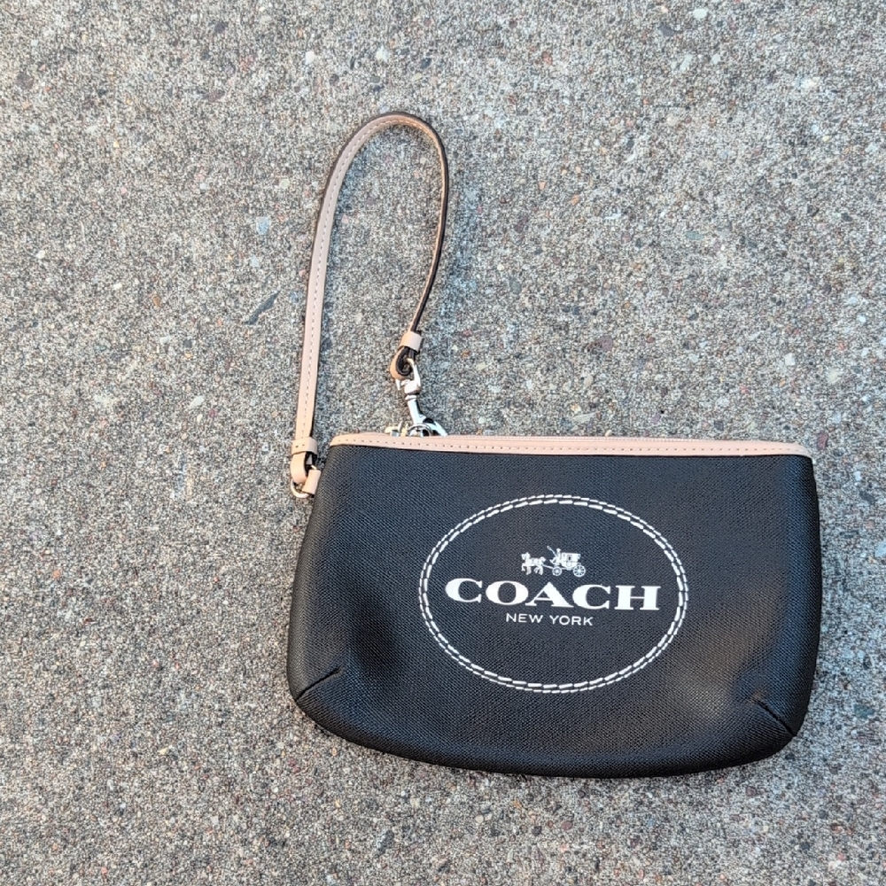 Coach Black and Tan Wristlet